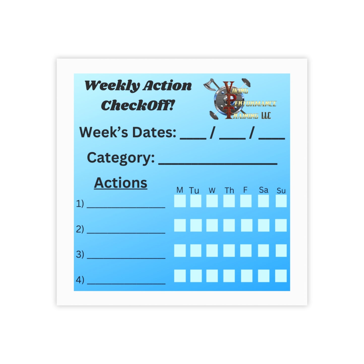 Weekly Action CheckOff Sticky Notes